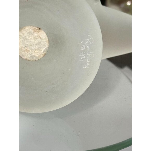 Vintage 1990's Frosted Art Glass Dolphin On Base Signed by Artist - Picture 7 of 9